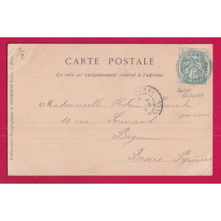 N°111  CAD TYPE 25 BORDJ SABBATH CONSTANTINE EN BLEU 1903 RARE NON SIGNALE PAR POTHION ALGERIE LETTRE
