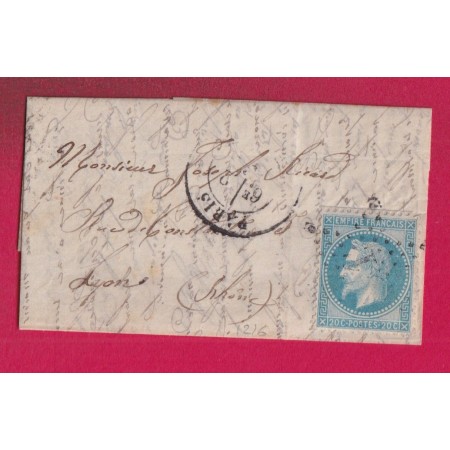 BALLON MONTE MIGNONETTE PARIS 2.10.1870 POUR LYON ARRIVE 17.10.1870 LETTRE