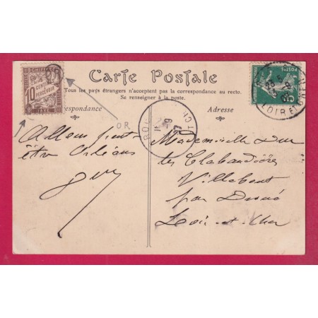 TAXE DUVAL 10C MARON OBLITERATION OR VILLEBON LOIR ET CHER LETTRE