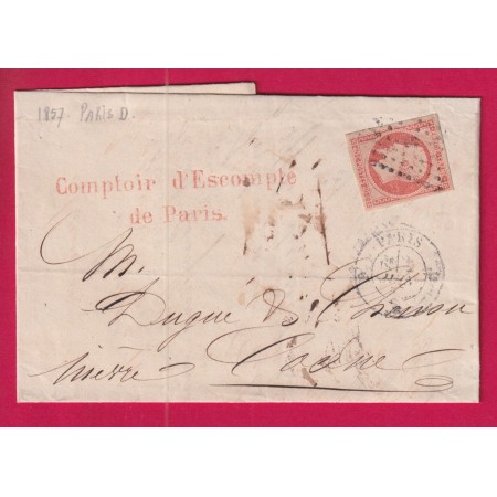 N°16 PARIS BUREAU D POUR COSNE NIEVRE LETTRE