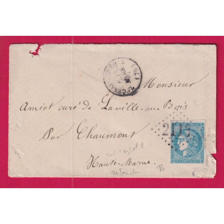 N°45C GC 2113 LUCENAY L'EVEQUE SAONE ET LOIRE POUR CHAUMONT HAUTE MARNE LETTRE