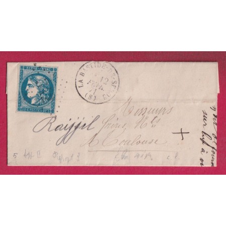 N°45C BLEU ACIER GC 342 LA BASTIDE DE SEROU ARIEGE CAD TYPE 16 POUR TOULOUSE HAUTE GARONNE LETTRE