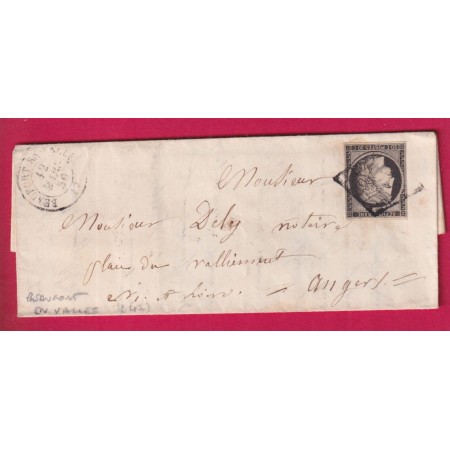 N°3 GRILLE BEAUFORT EN VALLEE MAINE ET LOIRE POUR ANGERS 1850 LETTRE