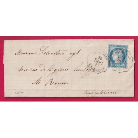 N°60 CONVOYEUR STATION TROUVILLE CALVADOS POUR ROUEN SEINE INFERIEURE LETTRE