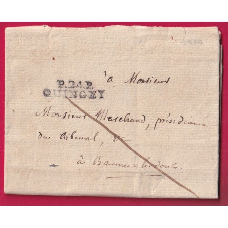 MARQUE P24P QUINGEY DOUBS 1800 POUR BAUME LES DAMES INDICE 20 LETTRE