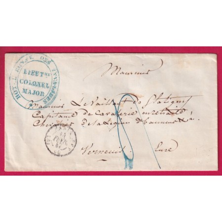 FRANCHISE LE LIEUTENANT COLONEL MAJOR HOTEL ROYAL DES INVALIDES PARIS 1847 POUR VERNEUIL EURE LETTRE