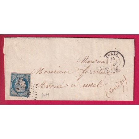 N°4 PC 3439 TULLE CORREZE POUR USSEL 1852 LETTRE