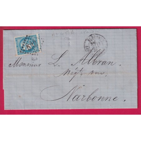 N°46B GC 532 BORDEAUX GIRONDE POUR NARBONNE AUDE LETTRE