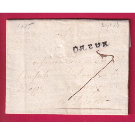 MARQUE DREUX EURE ET LOIR 1775 LENAIN N°3 INDICE 13 POUR DIEPPE SEINE INFERIEURE LETTRE