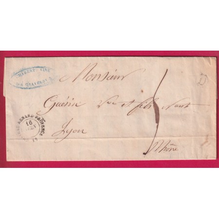 CAD TYPE 15 CHATEAU RENARD PROVENCE BOUCHES DU RHONE BOITE RURALE D GRAVESON POUR LYON RHONE 1848 LETTRE