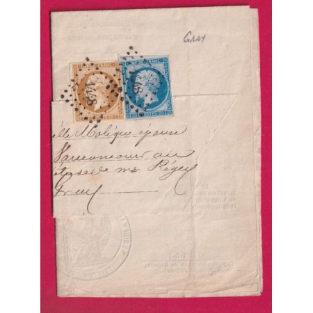 N°13 14 PC 1448 GRAY HAUTE SAONE POUR VAUCONCOURT 1861 LETTRE
