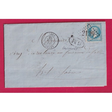 N°29 GC 2139 LUXEUIL HAUTE SAONE BM BOITE MOBLE DE FAUCOGNEY POUR FALLON LETTRE