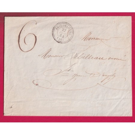 CAD TYPE 22 BRISAMBOURG CHARENTE INFERIEURE TAXE 6 POUR ST JEAN D'ANGELY mention poids 28 gr au dos LETTRE LOCALE ???