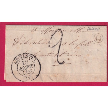 CAD TYPE 13 MORESTEL ISERE BOITE RURALE O PASSINS POUR LA COTE ST ANDRE LETTRE