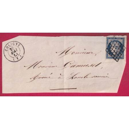 N°4 GRILLE COLIGNY AIN 1851 POUR LONS LE SAULNIER JURA DEVANT DE LETTRE