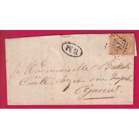 N°28 GC 45 BM SEUL BOITE MOBILE POUR AJACCIO CORSE 1870 LETTRE