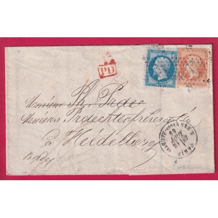 N°22 23 PARIS ETOILE 7 R DES VLLES HAUDtes POUR HEIDELBERG BADEN ALLEMAGNE  LETTRE