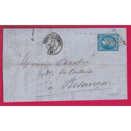 N°22 PC DU GC 2925 PONT AUDEMER EURE INDICE 15 POUR BESANCON DOUBS LETTRE