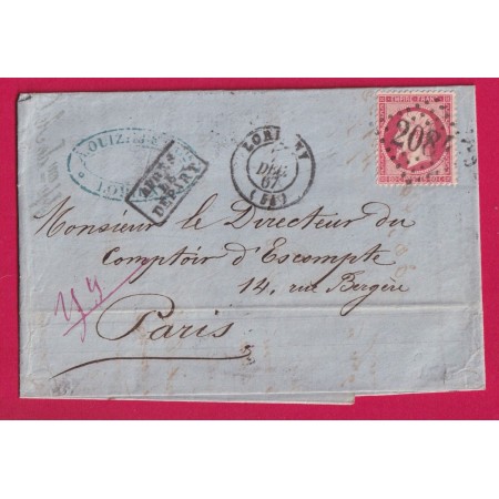 N°23 GC 2084 LORIENT MORBIHAN POUR PARIS LETTRE