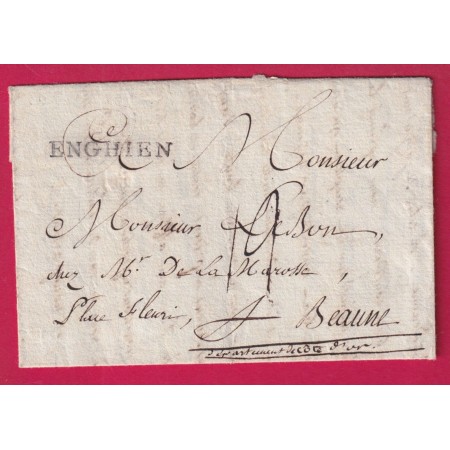 MARQUE ENGHIEN SEINE ET OISE LENAIN N°6 MONTMORENCY INDICE 25 POUR BEAUNE COTE D'OR LETTRE