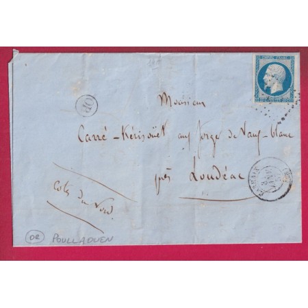 N°14 PC 615 CARHAIX FINISTERE OR POULLAOUEN POUR LOUDEAC LETTRE