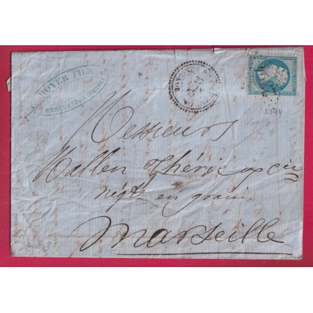 N°22 GC 2394 MONCONTOUR DE POITOU VIENNE CAD TYPE 22 POUR MARSEILLE INDICE 13 LETTRE