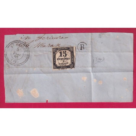 TAXE N°3 MARANS CHARENTE INFERIEURE CAD TYPE 22 ST XANDRE FRAGMENT DE LETTRE