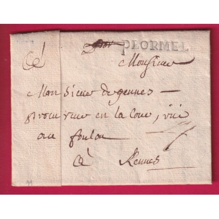 MARQUE PLOERMEL MORBIHAN 1764 LENAIN N°4 POUR RENNES LETTRE