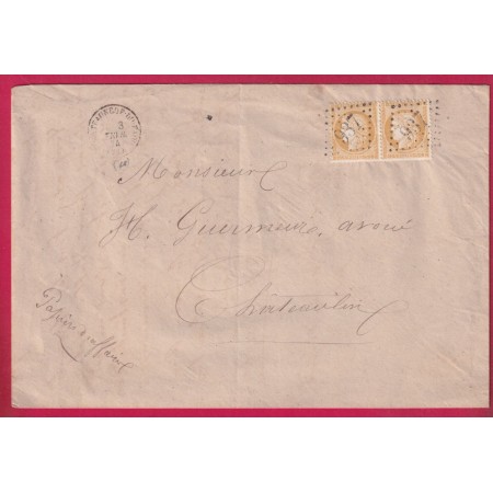 N°°59 BISTRE ORANGE PAIRE GC 937 CHATEAUNEUF DU FAOU FINISTERE POUR CHATEAULIN PAPIERS AFFAIRES  LETTRE