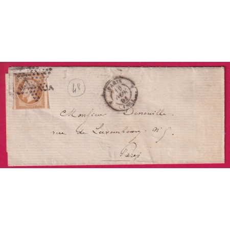 N°13 TB DEUX VOISINS PARIS ETOILE PLEINE CAD PARIS 4 60 4 POUR PARIS LETTRE