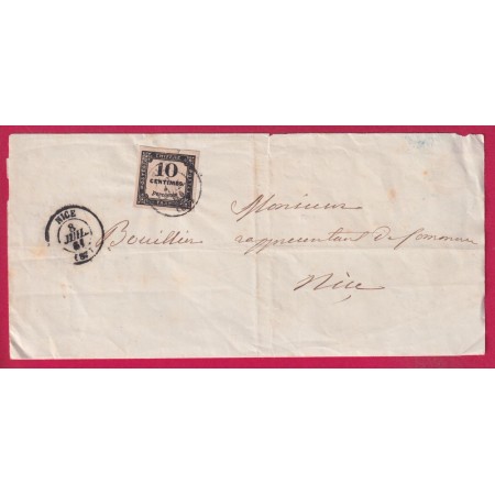 TAXE N°2 NICE ALPES MARITIMES 1861 POUR NICE LETTRE