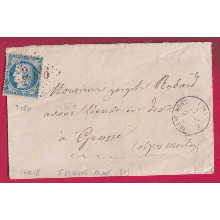 N°60 GC 3586 ST ETIENNE MONT ALPES MARITIMES INDICE 18 POUR GRASSE LETTRE