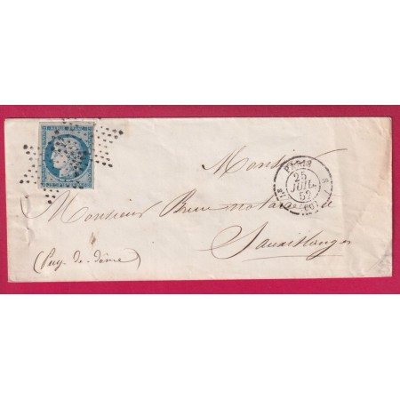 N°4 ETOILE PLEINE PARIS 1ER 60 8 POUR SAUXILLANGES PUY DE DOME LETTRE