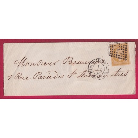 N°13 TTB BISTRE BRUN PARIS BUREAU J + POHION 1520 POUR PARIS LETTRE