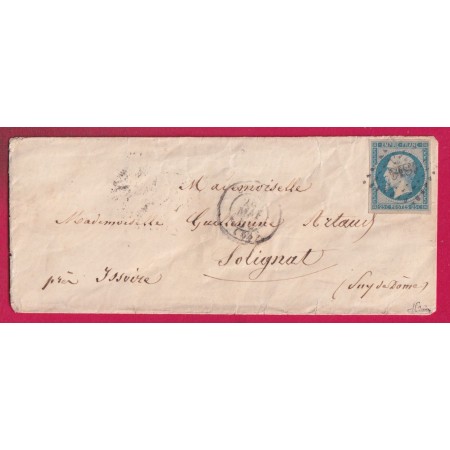 N°15 TTB PC 1818 LYON RHONE SIGNE BRUN POUR SOLIGNAT PUY DE DOME LETTRE