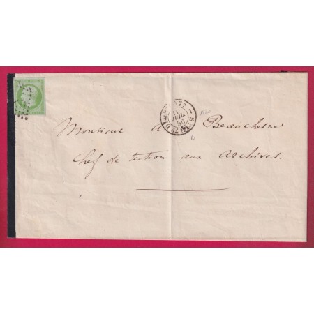 N°12 VERT SUR VERT PARIS BUREAU B POTHION 1520 POUR PARIS LETTRE