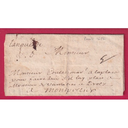 LETTRE DE PARIS DE 1682 POUR MONTPELLIER HERAULT LETTRE