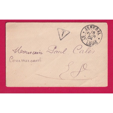 LETTRE TAXEE SENEGAL ST LOUIS 1904 POUR ST LOUIS LETTRE