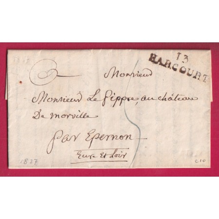 MARQUE 13 HARCOURT CALVADOS 1827 INDICE 10 POUR EPERNON EURE ET LOIR LETTRE