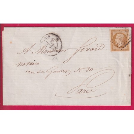 N°13 PARIS BUREAU N POTHION 1521 POUR PARIS LETTRE