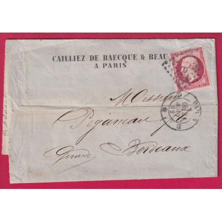 N°17B TB PARIS BUREAU D POUR BORDEAUX LETTRE