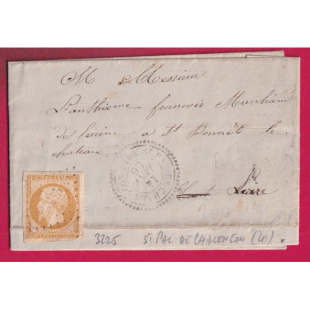 N°13 PC 3225 ST PAL DE CHALENCON HAUTE LOIRE CAD TYPE 22 POUR ST BONNET LE CHATEAU LETTRE