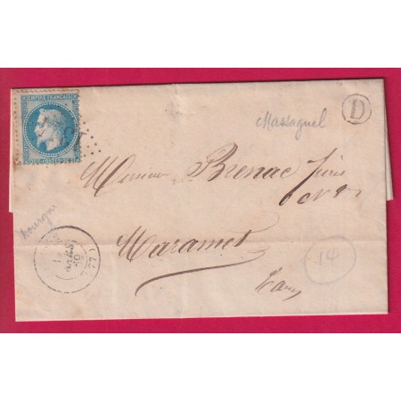 N°29 GC 1314 DOURGNE TARN BOITE RURALE D MASSAGUEL POUR MAZAMET LETTRE