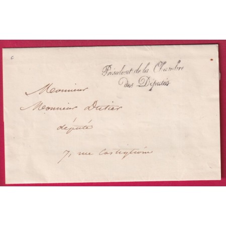 FRANCHISE PRESIDENT DE LA CHAMBRE DES DEPUTES POUR PARIS LETTRE