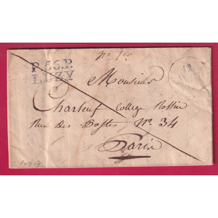 MARQUE P56P LUZY NIEVRE 1831 POUE PARIS INDICE 17 LETTRE