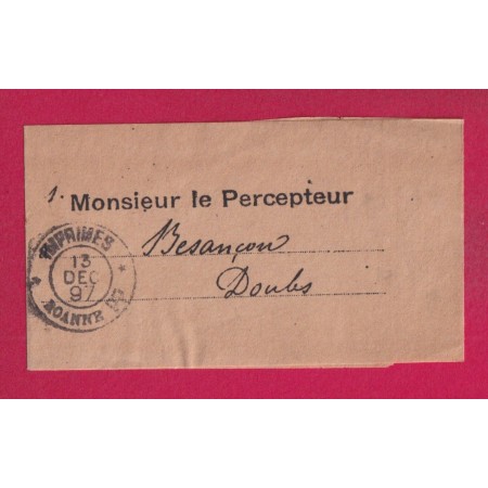 CAD IMPRIMES ROANNE PP LOIRE 1897 SUR BANDE DE JOURNAL POUR BESANCON DOUBS LETTRE