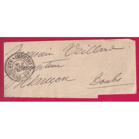 CAD IMPRIMES NARBONNE PP AUDE 1898 SUR BANDE DE JOURNAL POUR BESANCON DOUBS LETTRE