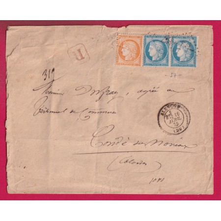 N°38 + 60 PAIRE GC 57 ALENCON ORNE POUR CONDE SUR NOIREAU CALVADOS RECOMMANDE 2 PORTS LETTRE