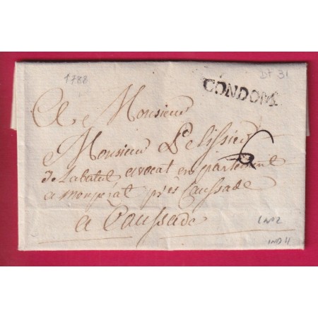 MARQUE CONDOM GERS 1788 LENAIN N°2 INDICE 11 POUR CAUSSADE TARN ET GARONNE LETTRE