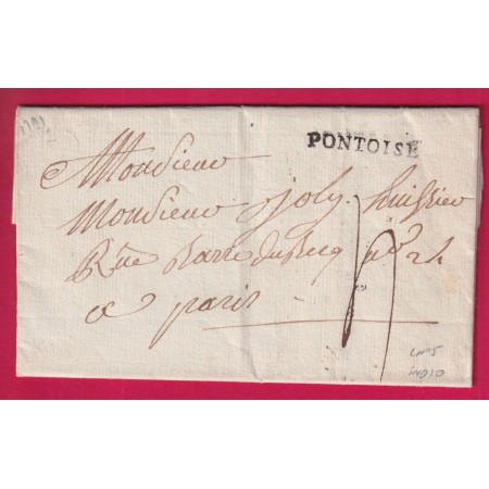 MARQUE PONTOISE SEINE ET OISE 1791 LENAIN N°5 INDICE 10 POUR PARIS LETTRE